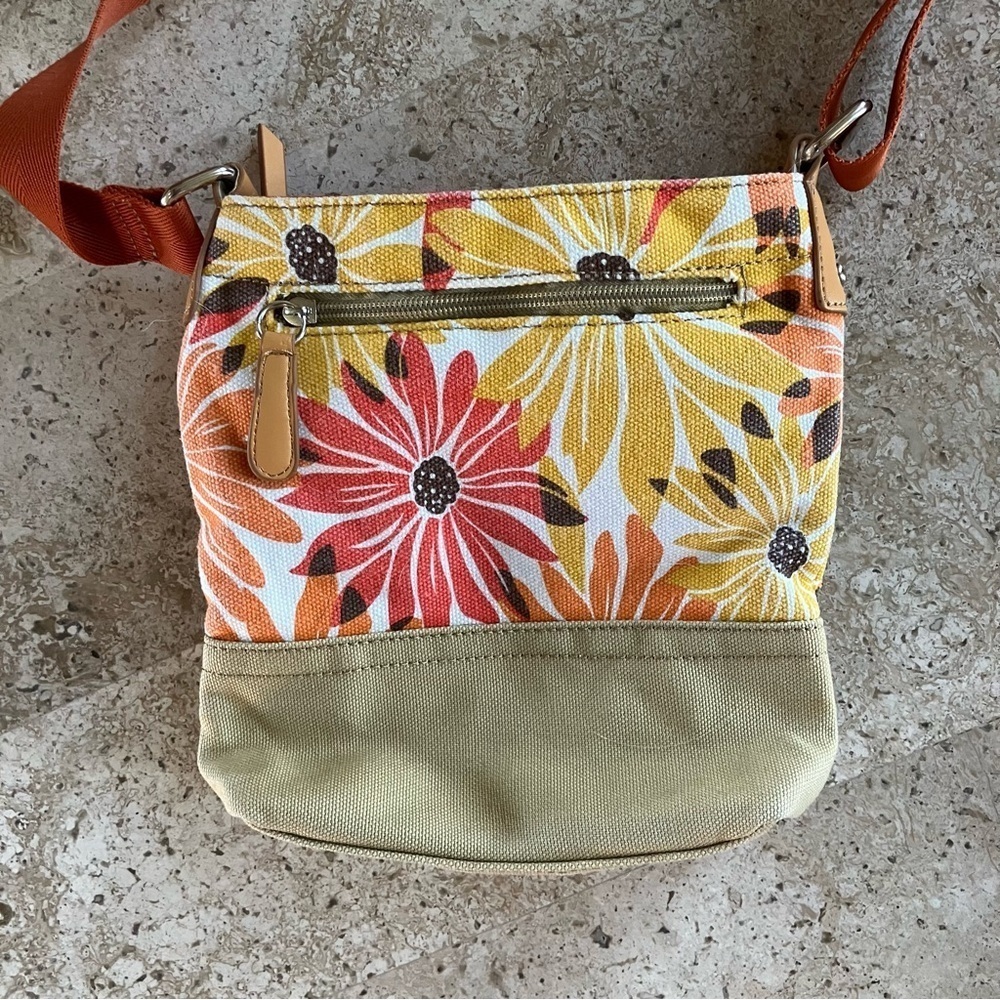 Franco Sarto Floral Canvas Crossbody Purse Bag - Picture 2 of 13